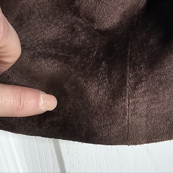 Women's I.E 100% SUEDE LEATHER  Blazer Size M Brown - Picture 9 of 11